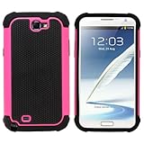 Fenzer Hot Pink Hybrid Rubber Matte Hard Case Cover for Samsung Galaxy Note 2 II SCH-R950 SCH-i605 SGH-T889 SGH-i317 SPH-L900 Cell Phone