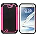 Fenzer Hot Pink Hybrid Rubber Matte Hard Case Cover for Samsung Galaxy Note 2 II SCH-R950 SCH-i605 SGH-T889 SGH-i317 SPH-L900 Cell Phone
