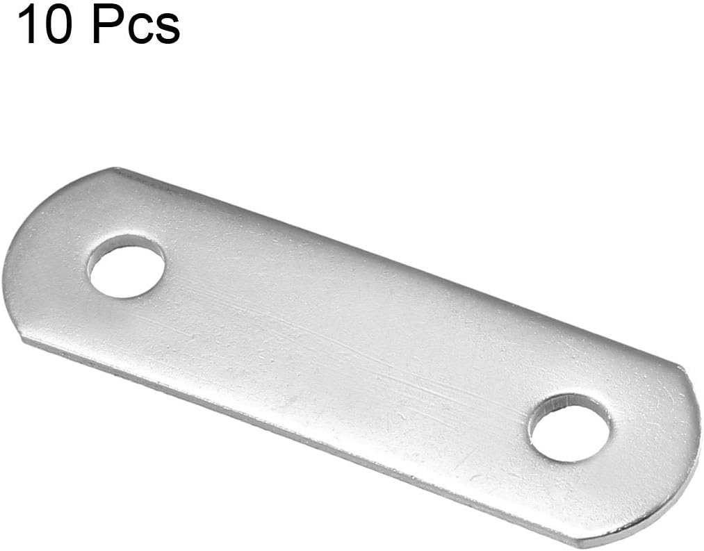 Sourcingmap Repair Plate, 34mmx10mm, Flat Fixing Mending Corner Brace Bracket Connector, Pack of 10, Silver, 34mm x 10mm - Image 3