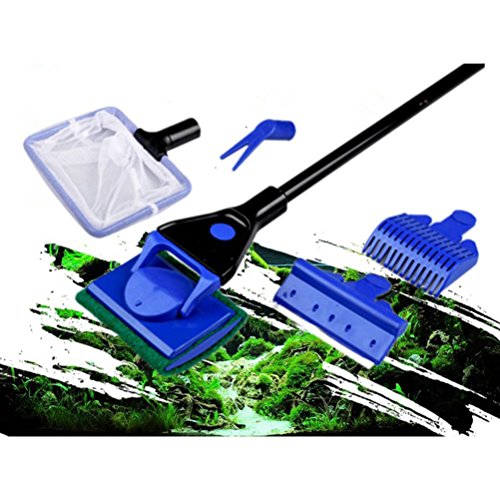 Tinksky Fish Tank Cleaning Kit 5 in 1 Aquarium Fish Glass Tank Cleaning