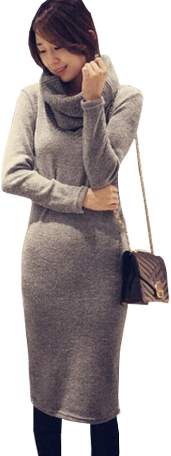 Amazon Co Jp ノーブランド品 ニット ワンピース ニットビッグ ダーリン ニット タートルネック 長袖 M L 服 ファッション小物