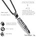 Reve Bible Verse Proverbs 4:23 Stainless Steel Cross Bullet Pendant Necklace for Men, 20-24 Inches Chain (Black Tone(L): 22'' Chain)