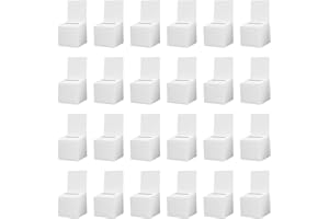 LEIFEOSH 24 Pack Ballot Box with Slot for Tickets Suggestions Raffles, Raffle Box Donation Box for Fundraising, Cardboard Boxes with Removable Header for Business Voting Collecting, 6 x 6 x 6 Inch, White