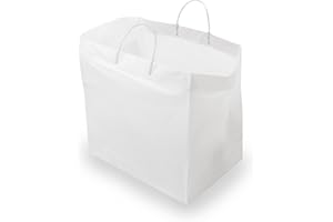 Prime Line Packaging 14x10x14.75 200 Pack Plastic Shopping Bags with Handles for Business, Grocery, Food Service, Take Out, Delivery, Retail Stores, Bulk
