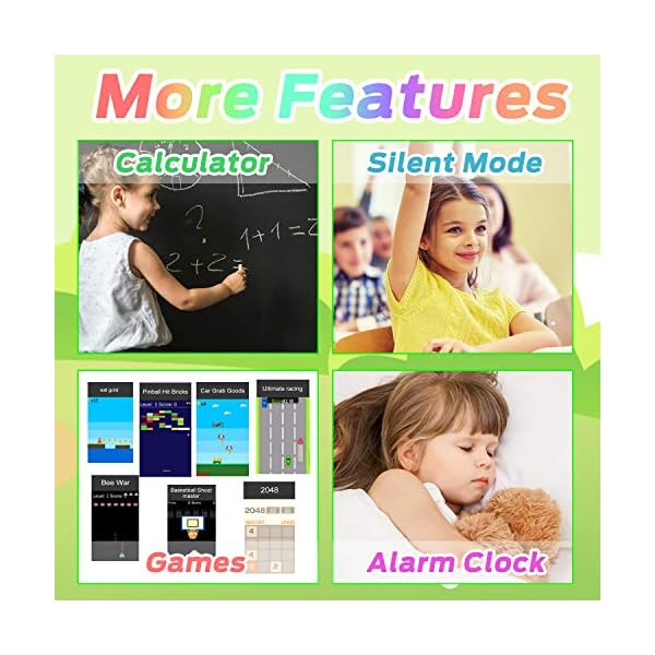 Kids-Smart-Watch-Smart-Watch-for-Kids-with-Phone-Call-Games-Music-Player-SOS-Calculator-Recorder-Alarm-Clock-1-GB-Micro-SD-includedKids-Watch-Gifts-for-Boys-Girls-3-12Y-BLUE Kids Smart Watch, 16 Games Smart Watch for Kids with SOS Call Music Player Camera Calculator Recorder Alarm Clock[Built…