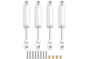 RZXYLRC TRX4M 4PCS Built-in Spring Shocks Absorbers Damper for 1/18 RC Crawler TRX-4M Bronco Defender K10 Metal Upgrade Part (silver, 59mm)