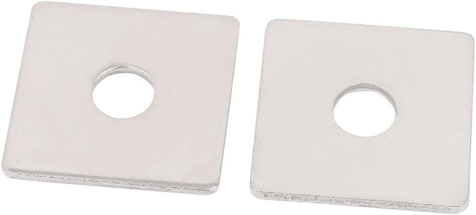 Sourcingmap M8 x 30mm Square Stainless Steel Flat Repair Plate Silver Tone 2pcs