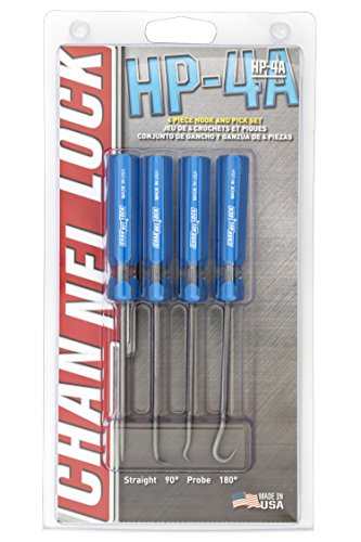 Channellock HP-4A Zinc Coated Hook & Pick Set Acetate Handle, Includes AWL2AB, A902AB, APRBAB, A180AB, 4 Piece