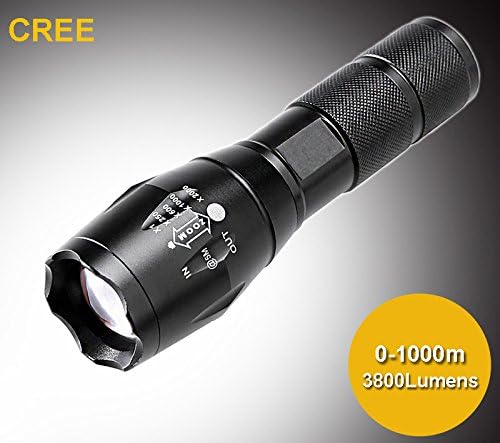 Titop USA Eu Hot Sell E17 Cree Xm-l T6 Led 3800lm Aluminum Zoom LED Flashlight Torches Light Lamps for AAA or 18650 Battery(Without Battery)