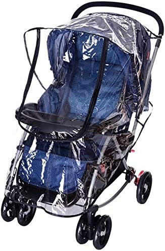 Universal Stroller Rain Cover for Pushchair Buggy Pram Baby Travel Weather Shield Rainproof Dustproof Windproof Rain Cover with Canopy and Zipper Door