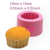 086LBG 3D Cupcake 22mm Mold Silicone Flexible Mold Deco Kawaii Miniature Sweets Mold Fimo Jewelry Charms Food Wax Soap