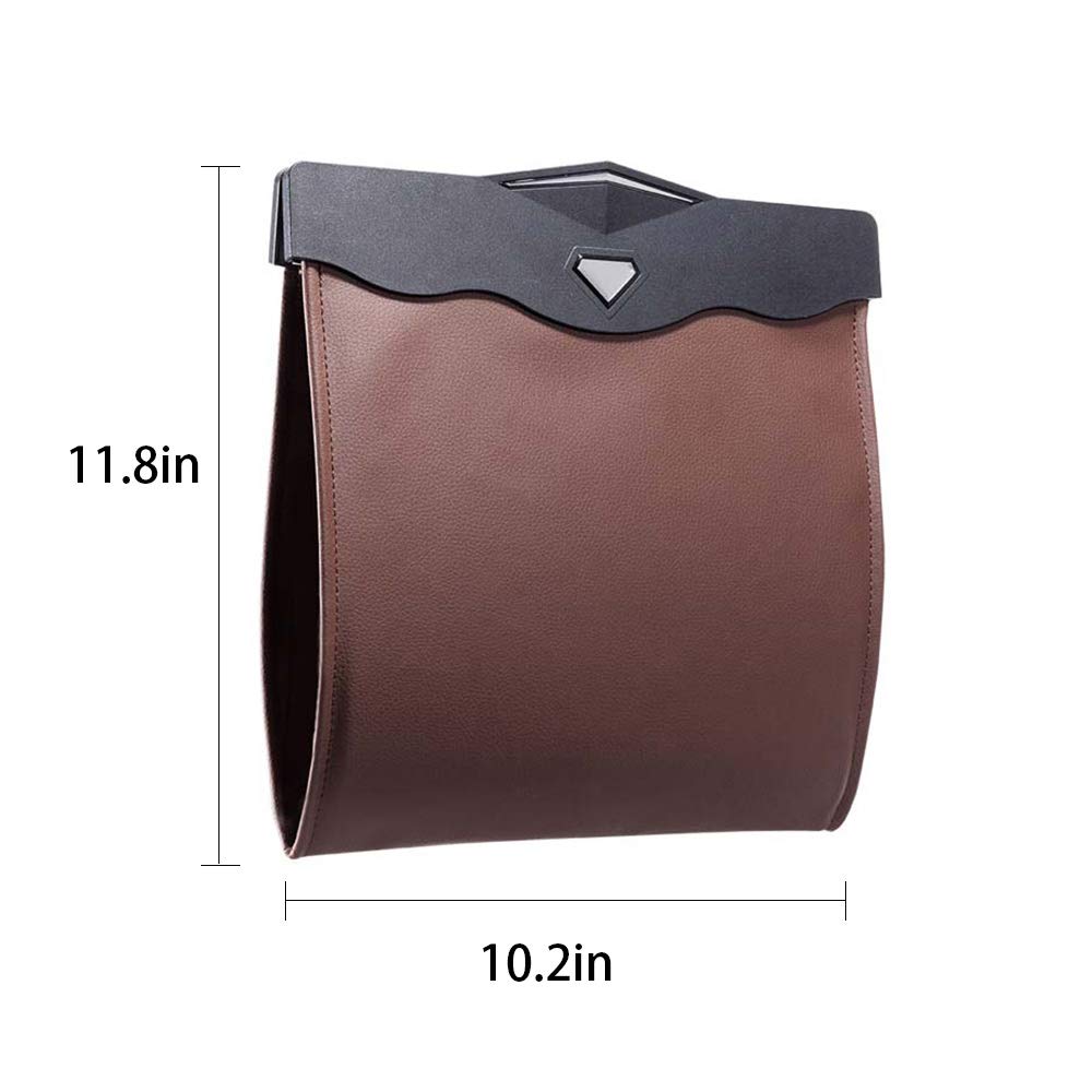 QUEES Car Trash Bag Magnetic Garbage Bag Auto Litter Car Bag Great for Cars Back Seat,Brown
