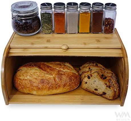Wooden Bread Box Kitchen Counter Food Storage Container - Self Assembly