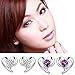 Yonger Fashion Simple Earring Women Lady Pearl Purple Heart Crystal Jewelry Stud Gift Silver Stud Jewelry Accessories