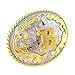 HUABOLA CALYN Western Belt Buckle Initial Letters ABCDEFG to Y-Cowboy Rodeo Gold Large Belt Buckle for Men and Women (B)