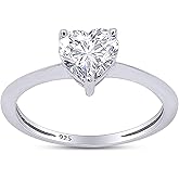AFFY 14K White Gold Plated Sterling Silver Fancy Shape Solitaire Ring Made with Cubic-Zirconia
