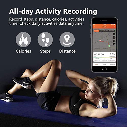 Lintelek Fitness Tracker, Slim Activity Tracker with Heart Rate Monitor, IP67 Waterproof Step Counter, Calorie Counter, Pedometer for Kids, Women, Men and Gift - Thumbnail 2