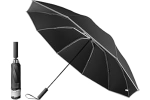 erised's bifrost Extra Large Travel Folding Inverted Reverse Umbrella Waterproof Automatic Open/Close,10 * 2 Ribs Portable Golf Parasol,Outdoor Rain/Sun/99 UV Protection/UPF 50 Blocker