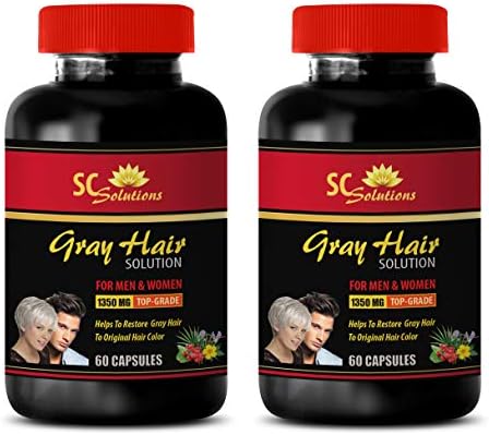 Anti-Aging Blend - Anti-Gray Hair Solution - for Men and Women - Nettle for Hair Growth - 2 Bottles (120 Capsules)