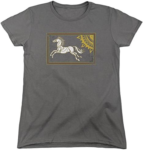Lord Of The Rings Womens Rohan Banner T-Shirt, Large, Charcoal