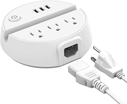 Amazon Com Nightstand Power Strip With Usb Ntonpower 3 Outlets 3 Usb Desktop Charging Station 5ft Extension Cord With Switch Control And Phone Tablet Holder For Home Cruise Ship Hotel And Office White