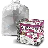 Ultrasac Trash Compactor Bags - (40 Pack with Ties) 18 Gallon for 15 inch Compactors - 25" x 35" Heavy Duty 2.5 MIL Garbage Disposal Bags Compatible with Kitchenaid Kenmore Whirlpool GE Gladiator