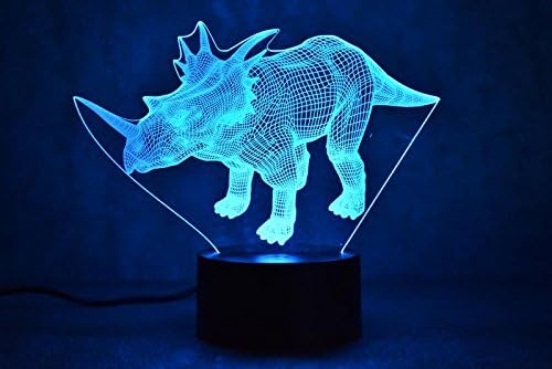 Dinosaur USB Powered 3D Colour Changing Illusion Mood Lamp | Night Light | Desk Lamp | 7 Colours Plus Colour Change Sequence | Touch Button Control | 15 x 20.5 x 8.8cm | [Energy Class A+]