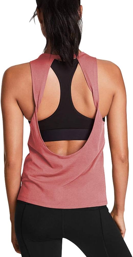 Mippo Workout Tops for Women Yoga Tank Tops Loose Fit Open Back Shirts Gym Clothes