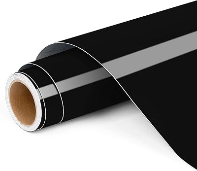 Lya Vinyl Permanent 12in x 4ft Black Self Adhesive Vinyl Roll for Cricut