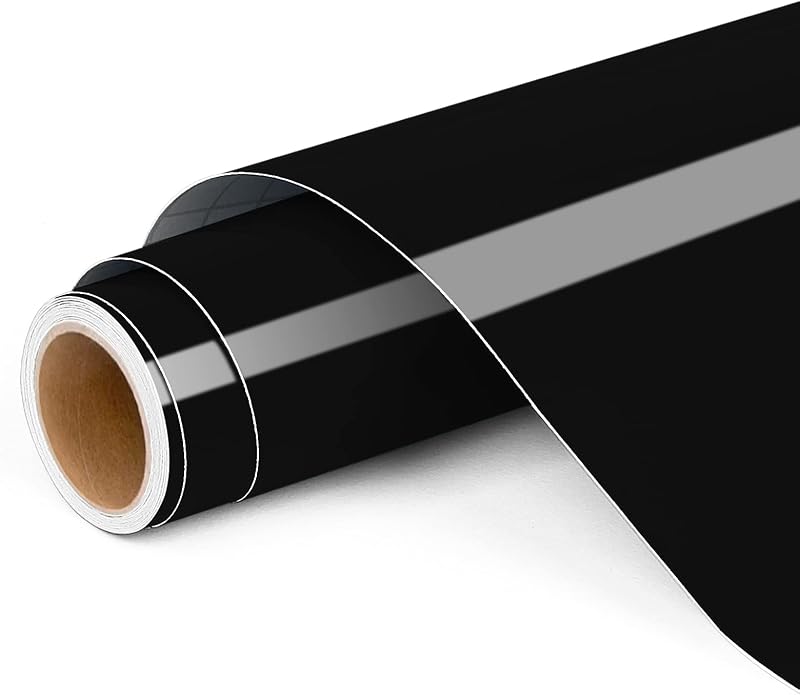 Lya Vinyl Permanent 12in x 4ft Black Self Adhesive Vinyl Roll for Cricut