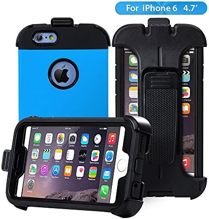 iPhone 6 Case,iPhone 6s Case, Anken [Shock Absorption] Slim Fit Dual Layer Hybrid Case with [Belt Clip] Kickstand &amp; Screen Protector Shockproof Drop Proof Case for Apple iphone 6/6s 4.7 Inch (Blue)