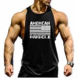 TECOFFER Men Muscle Sleeveless Tank Top Training Gym Sport Fitness Vest T Shirt (Black, XL)