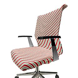 Ambesonne Candy Cane Office Chair Cover, Bicolor