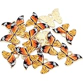 Calsgkspray 10Pcs Orange Colorful Butterfly Charms Pendant Enamel Metal Small Charms Necklace Bracelet For DIY Jewelry Making Accessories Beading and Making Beading and Jewelry 21x15mm