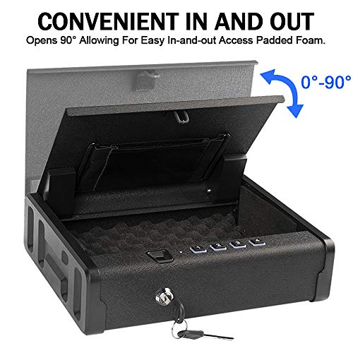 AEGIS Gun Safe, Biometric Fingerprint Pistol Safe for 2 Pistols with