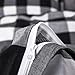 Wake In Cloud - Washed Cotton Duvet Cover Set, Buffalo Check Gingham Plaid Geometric Checker Printed in White Black and Gray, 100% Cotton Bedding, with Zipper Closure (3pcs, Queen Size)