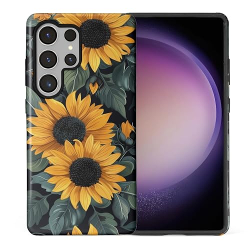 Bvkilrvc for Samsung Galaxy S25 Ultra Case, Sunflower Flowers Yellow Pattern Print Matte Phone Case Funny Liquid Silicone Case Impact Resistant Anti-Scratch Shockproof Protective Cover at Amazon
