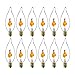 Sunlite 40104 Flame Tip, Halloween Incandescent Chandelier Flickering Light Bulb, Candelabra Base (E12) for Lamps, Fixtures, Decorations, Holidays, 12 Count (Pack of 1), Orange
