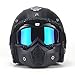 AUTOPDR Open Face Vintage Motorcycle Helmet PU Leather Harley Helmets 3/4 Motorcycle Chopper Bike Helmet with Goggle Mask M(57-58cm)