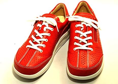 Amazon Finn Comfort フィンコンフォート パンチングレザー タウンスニーカー 2927 Oze レッド ドイツ最高級コンフォート 外反母趾 4 23 3cm Finn Comfort スニーカー