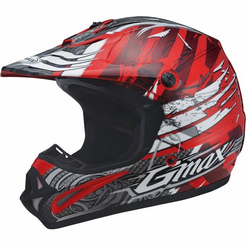 GMAX GM46X-1 Shredder Adult Motocross Motorcycle Helmet - Red/White / X-Small