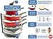 Pots and Pans Shelf Organizer | Kitchen Shelves Holder and Pantry Rack for Frying Pan, Pot Lid, Cookware in Cupboard and Cabinets with Anti-Overflowing Cookware | Heavy Duty and Bronze