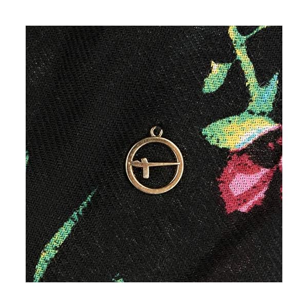 Tamaris Bufanda de Flores Miralia con flecos pañuelo mujer (talla única - negro) | DeHippies.com