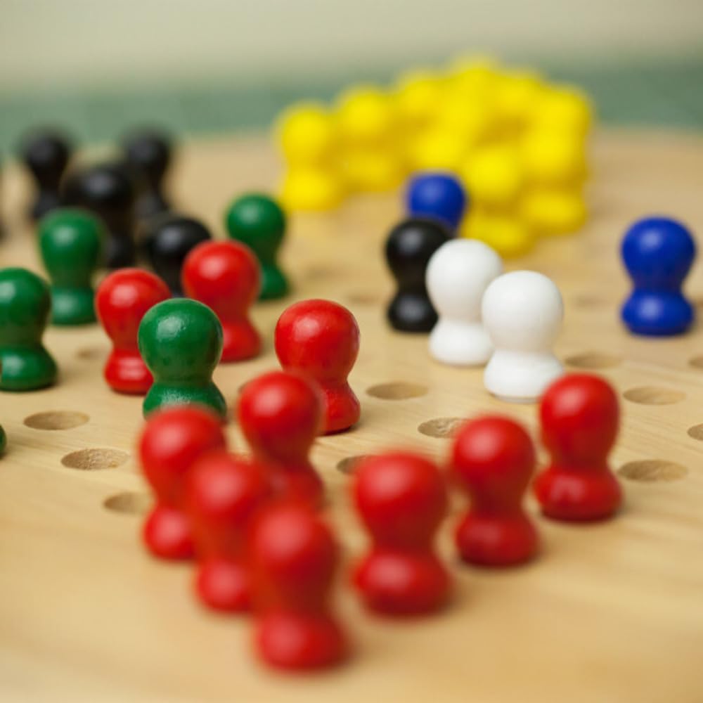 7-in-1 Combo Board Game and Chess Set - with Ludo, Backgammon, Checkers, Chinese Checkers, Dominoes, and Tic-Tac-Toe - by Hey! Play!