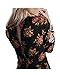CA Mode Women's Pleated Floral Beach Boho Maxi Swing Dress