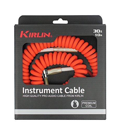 KIRLIN Cable IMK-202PFGL-30/RDF 1/4" Premium Coil Instrument Cable, 30', Red Translucent