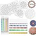 18 Pcs Mandala Dotting Tools for Painting Rocks, Mandala Rock Painting Kit with Mandala Stencil, Acrylic Rods, Double Sided Dotting Tools and Paint Tray