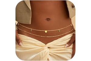 VIROMY Gold Waist Beads Chain for Women Waterproof Belly Chain Body Belt Chain Beach Accessories Body Women's Jewelry