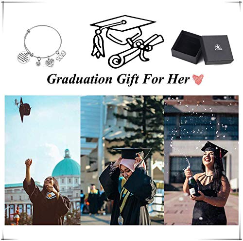 AZORA Graduation Gift Jewelry You are Braver Than You Think Inspirational Bracelet with 2019 & Tree of Life Charm Engraved Graduate Bangle for Teen Girls Women