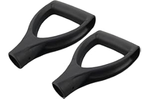MroMax 2Pcs Shovel D Grip Handle, 1-1/4" Inner Diameter 32mm PVC Spade Snow Shovel Replacement Handle Garden Accessories for Digging Raking Tool Black